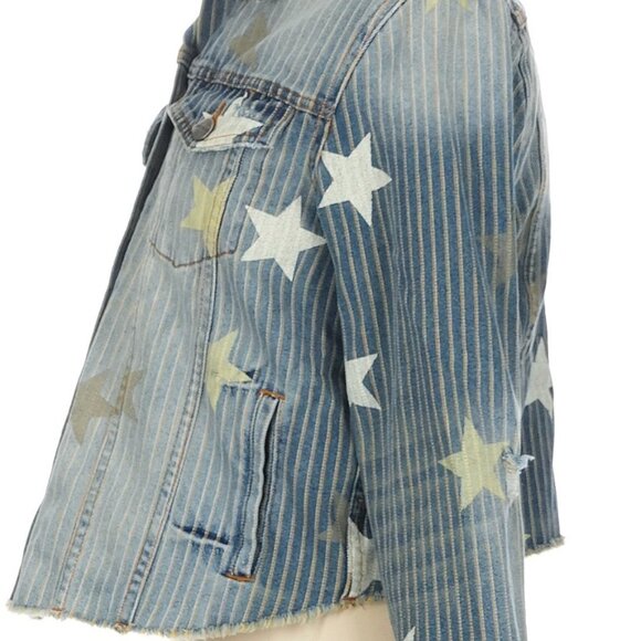Driftwood Stars & Stripes Trucker Cotton Jacket Sold At Free People Size Small - Picture 6 of 8